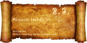 Misics Helén névjegykártya